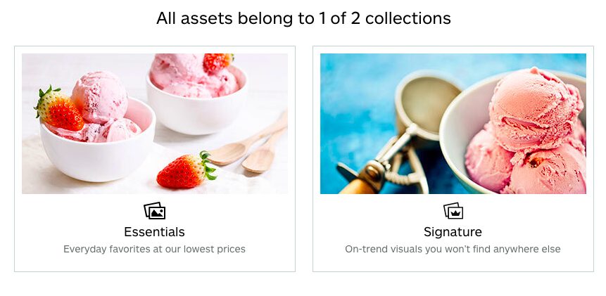 The 2 major subscription plans available for purchase at istockphoto.com.